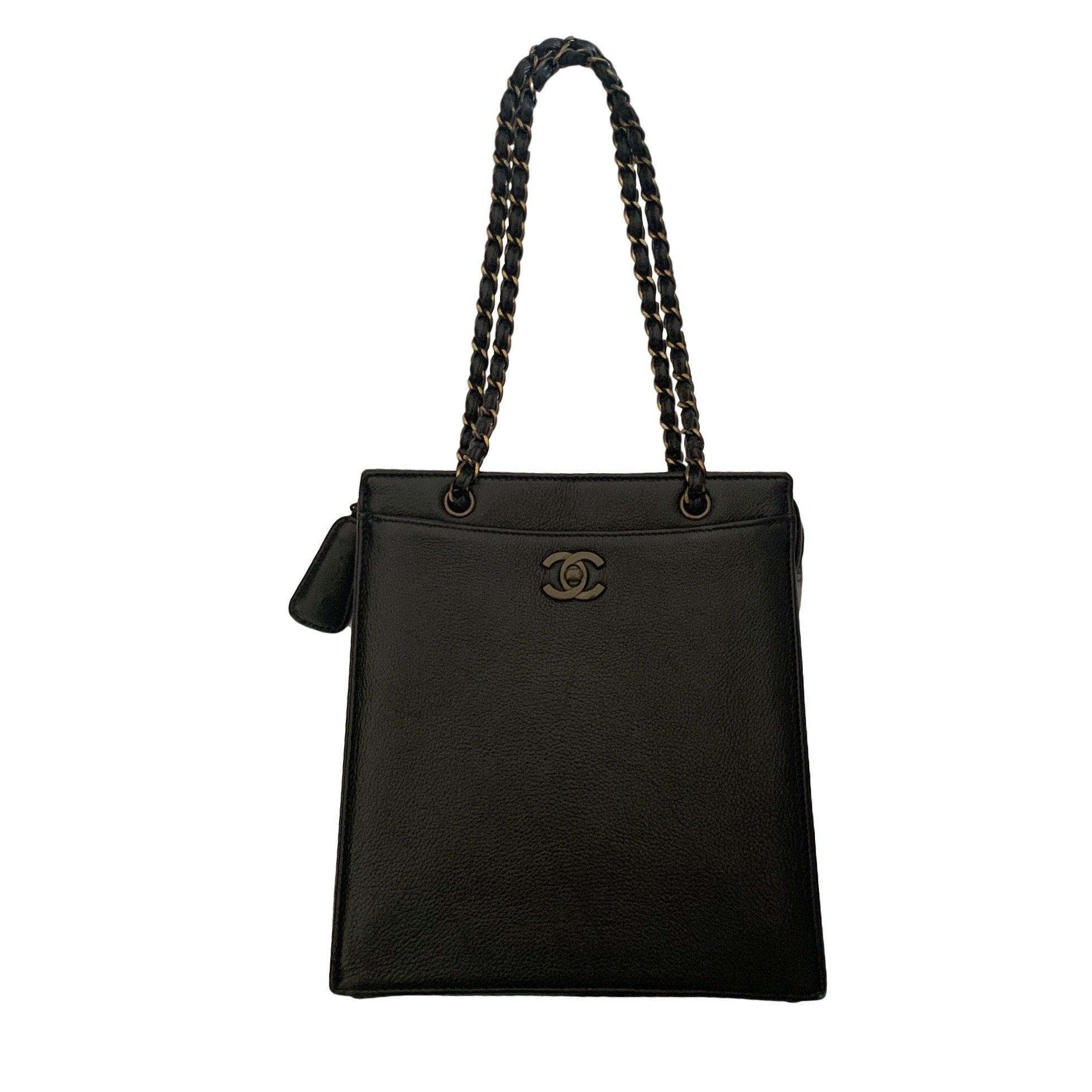 Chanel Black Small Caviar Chain Bag - Handbags