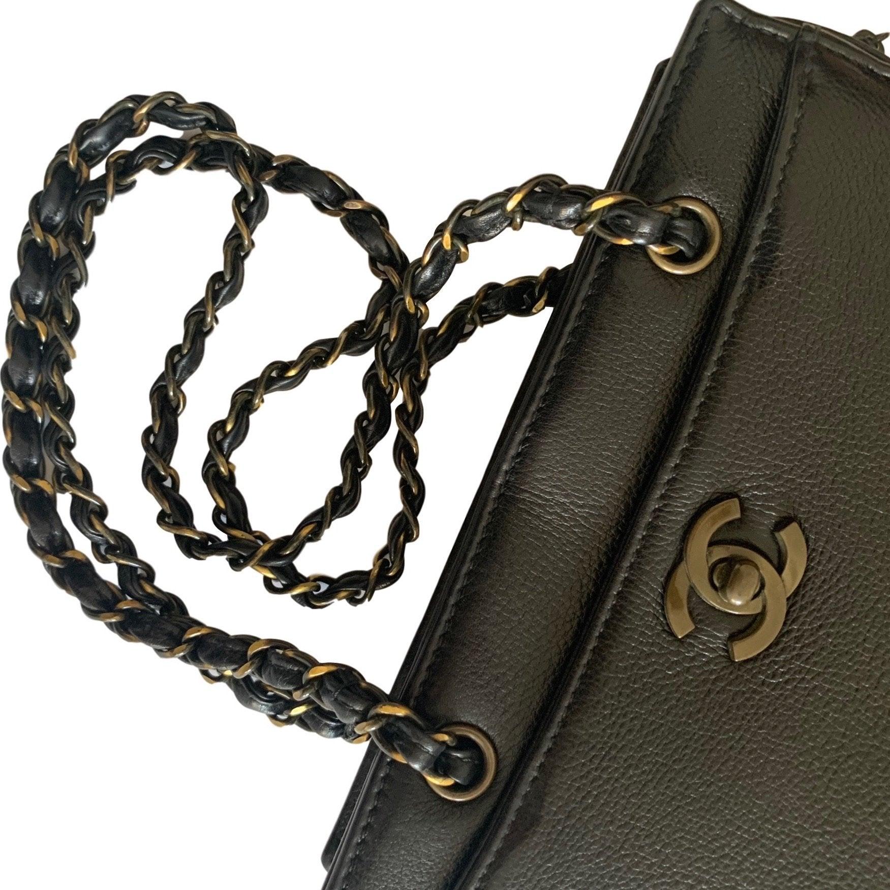 Chanel Black Small Caviar Chain Bag - Handbags