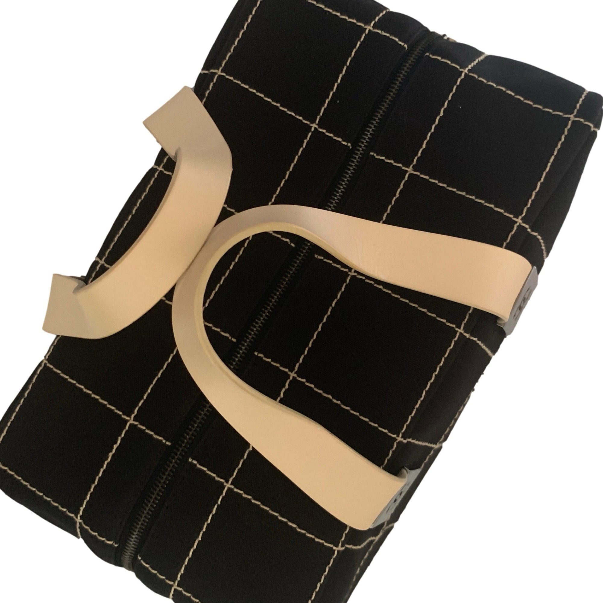 Chanel Black Square Stitch Boston Bag - Handbags