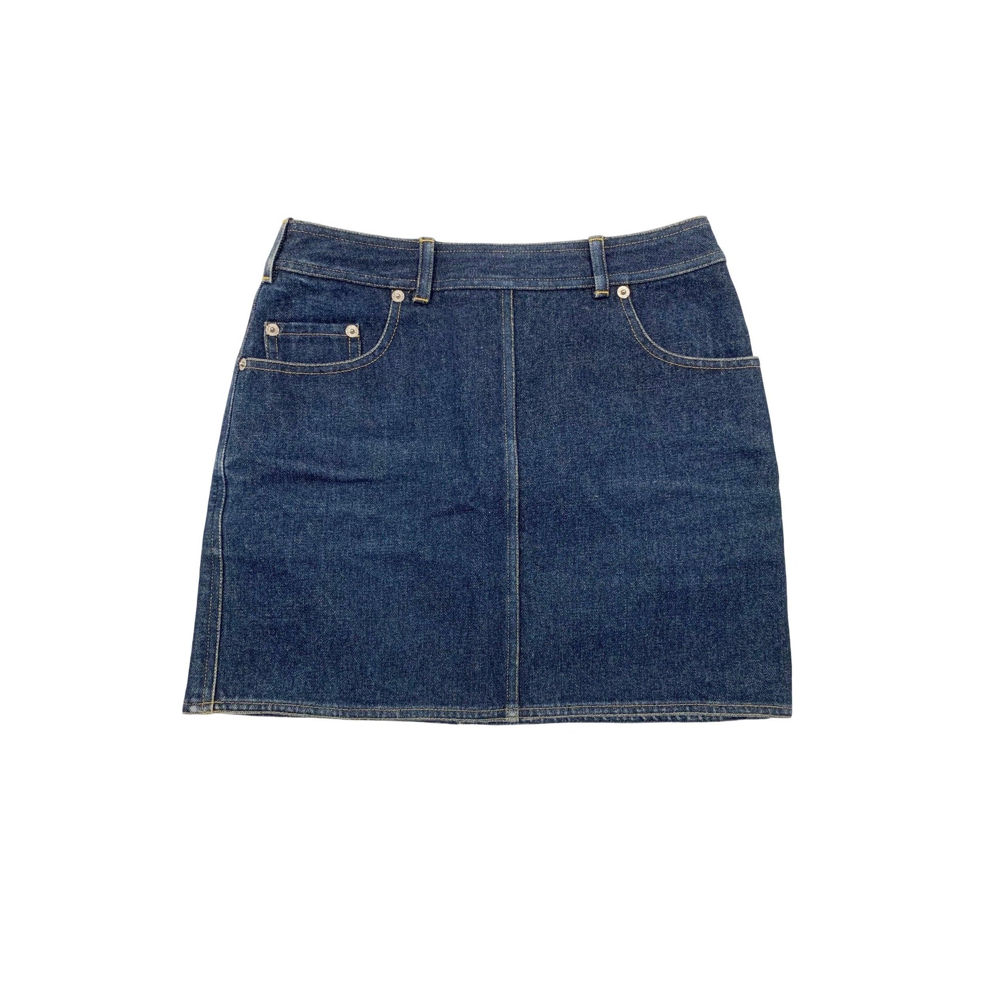 Chanel Blue Denim Logo Mini Skirt - Apparel