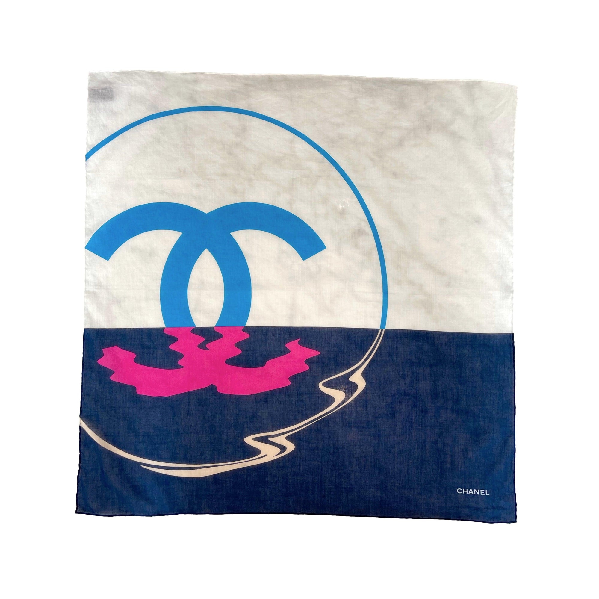 Chanel Blue Logo Scarf - Accessories