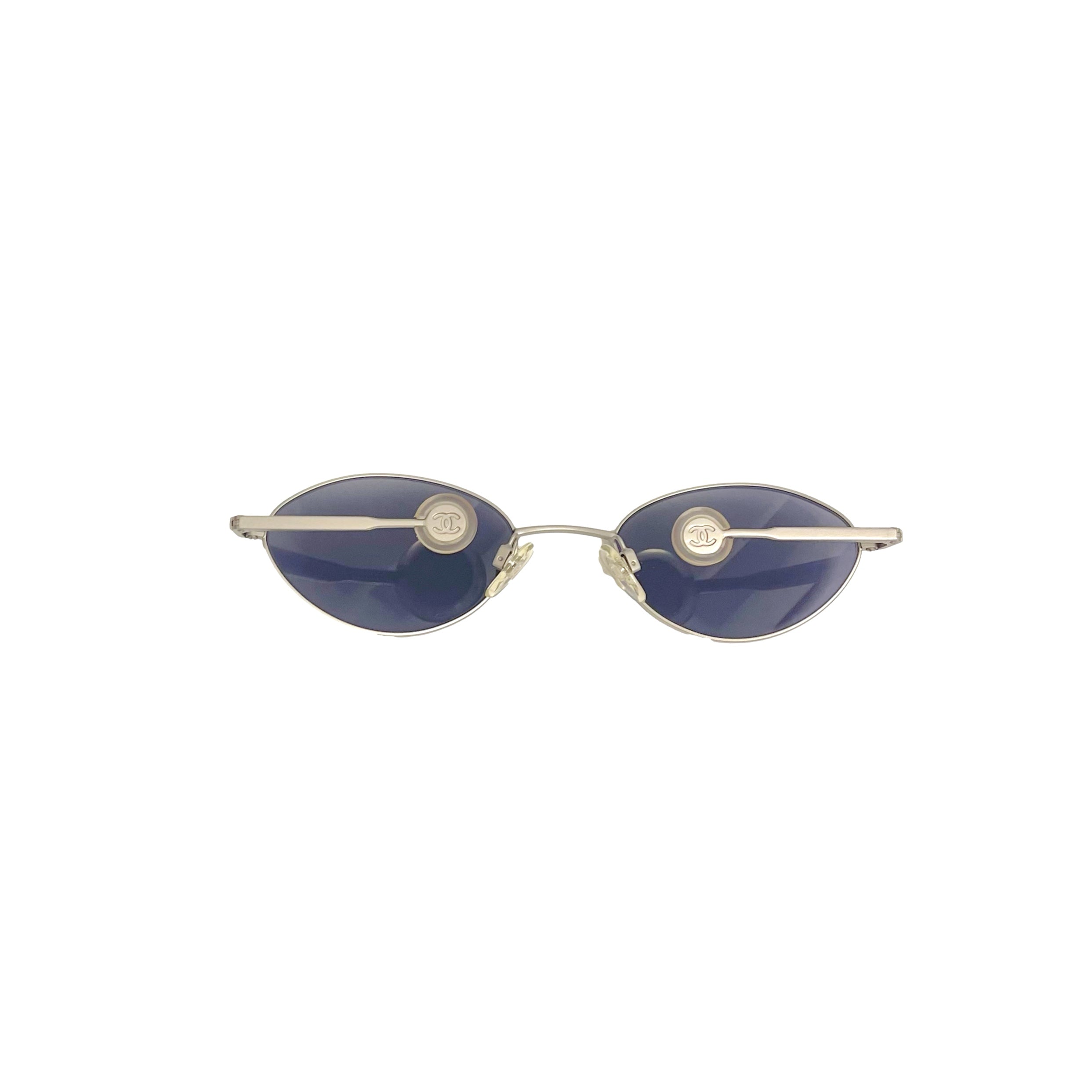 Treasures of NYC - Chanel Blue Mini Round Temple Sunglasses