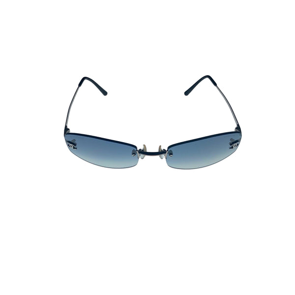 Chanel Blue Ombre Rimless Logo Sunglasses
