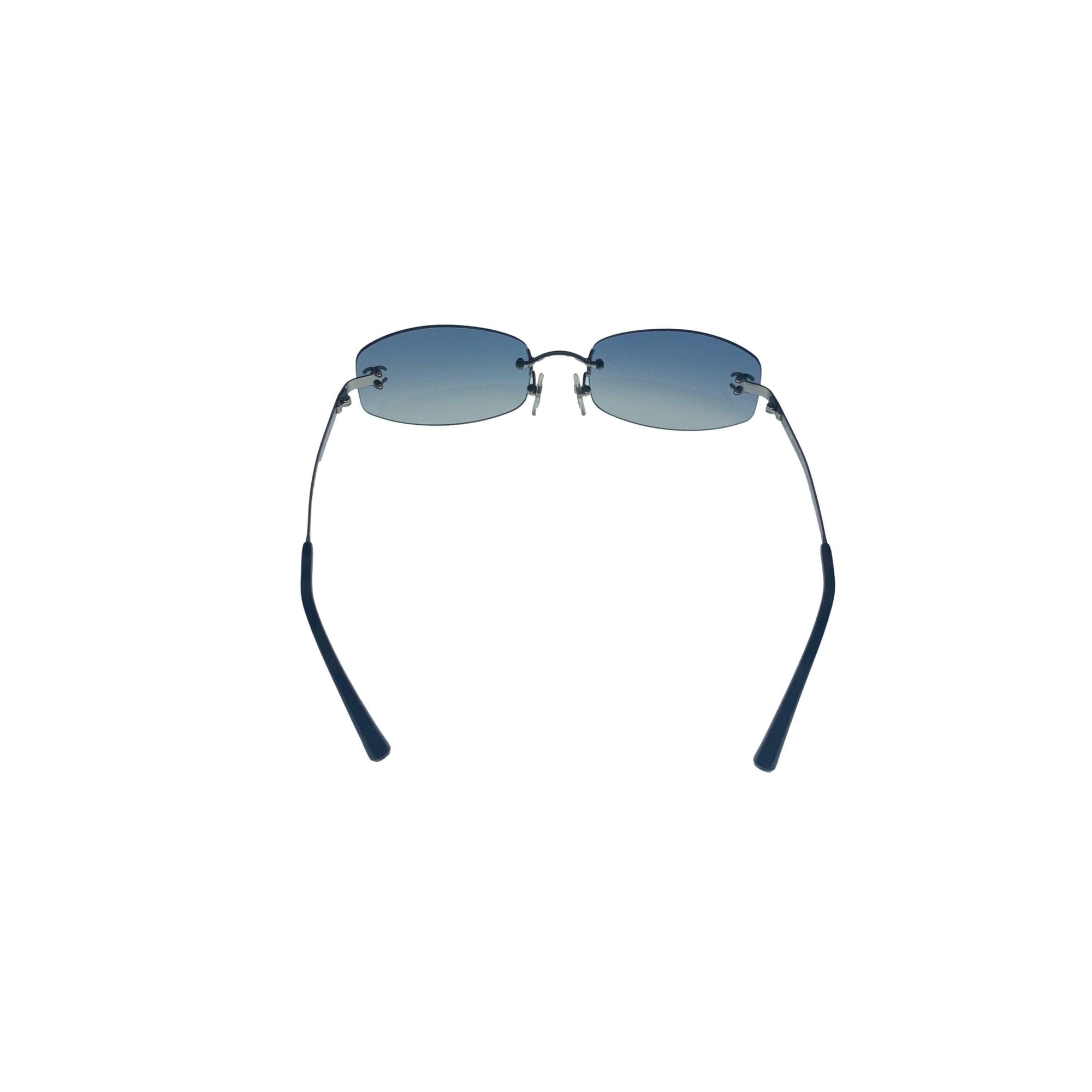 Chanel Blue Ombre Rimless Logo Sunglasses - Accessories