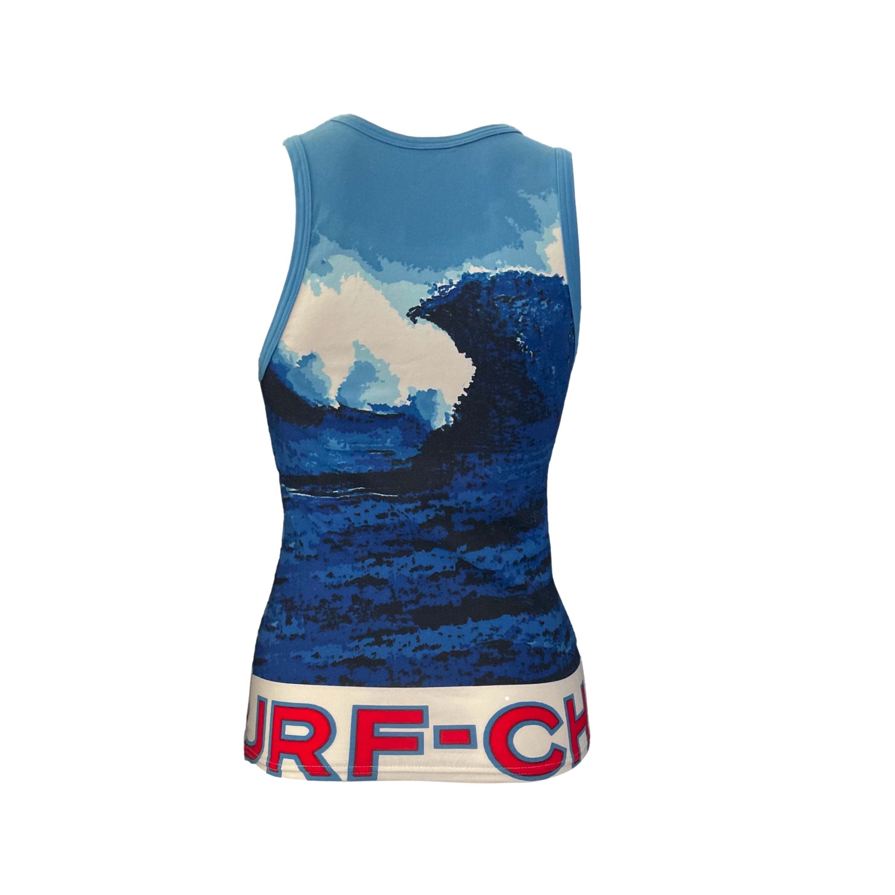 CHANEL 波のグラフィック タンクトップ Chanel Surf motif Size: 40 Tank top Blue WS7431 – NUIR VINTAGE