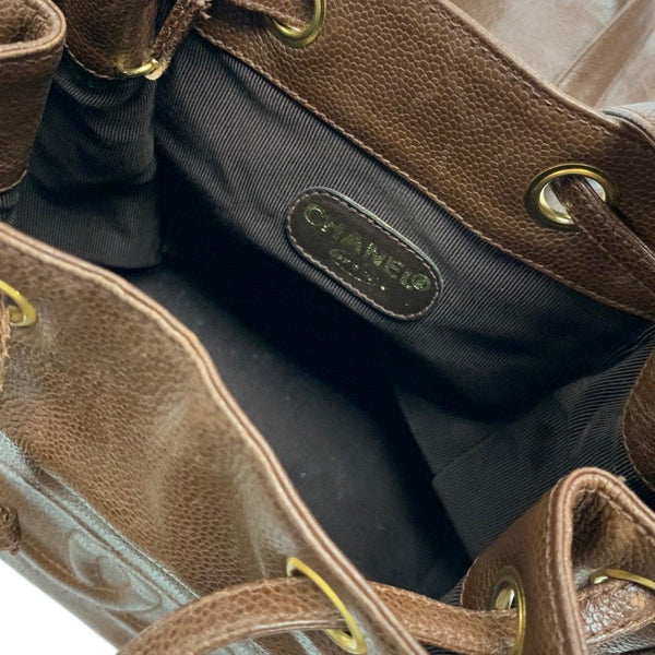 Chanel Brown Caviar Bucket Bag - Handbags