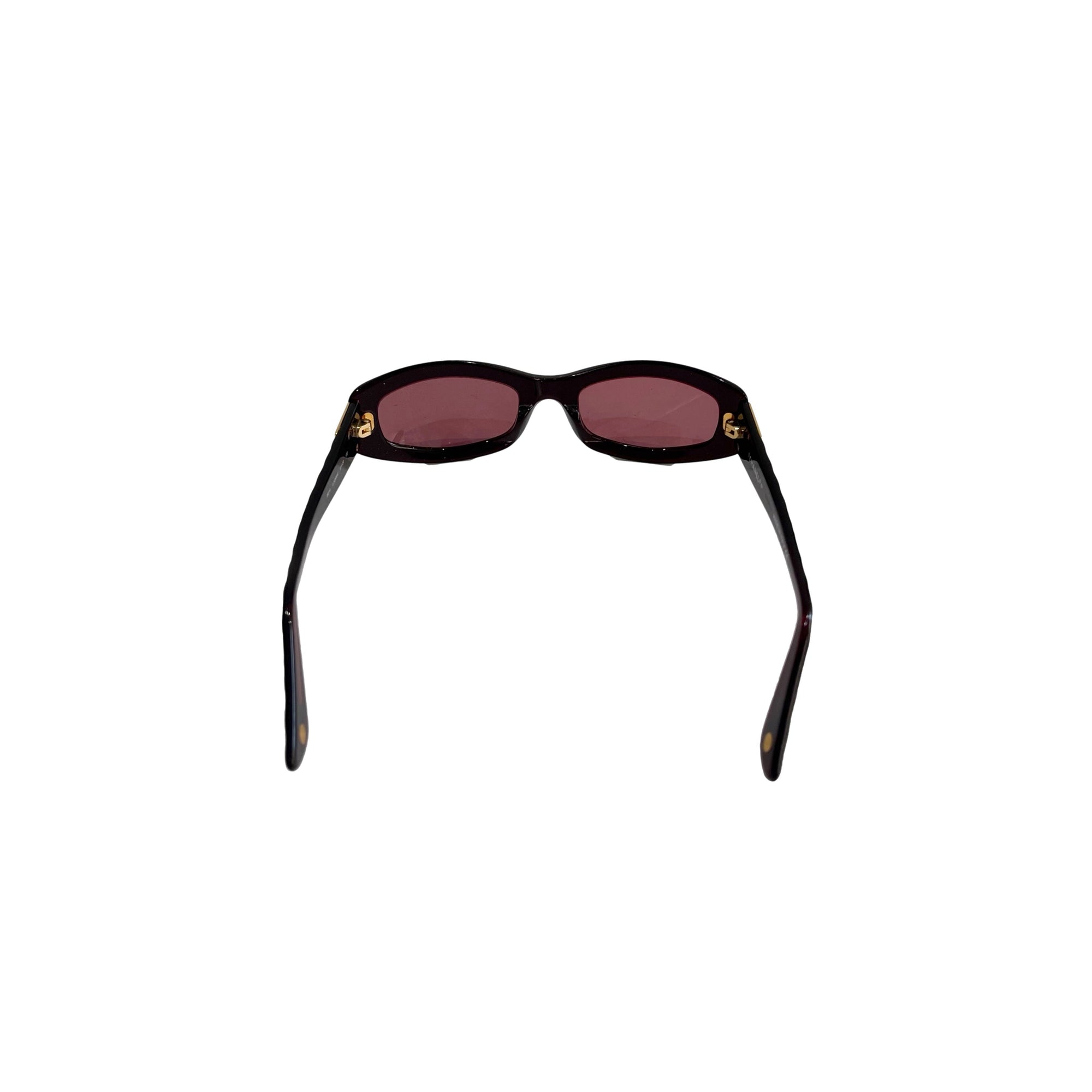 Chanel Burgundy Mini Logo Sunglasses - Sunglasses