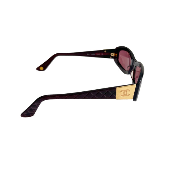 Chanel Burgundy Mini Logo Sunglasses - Sunglasses