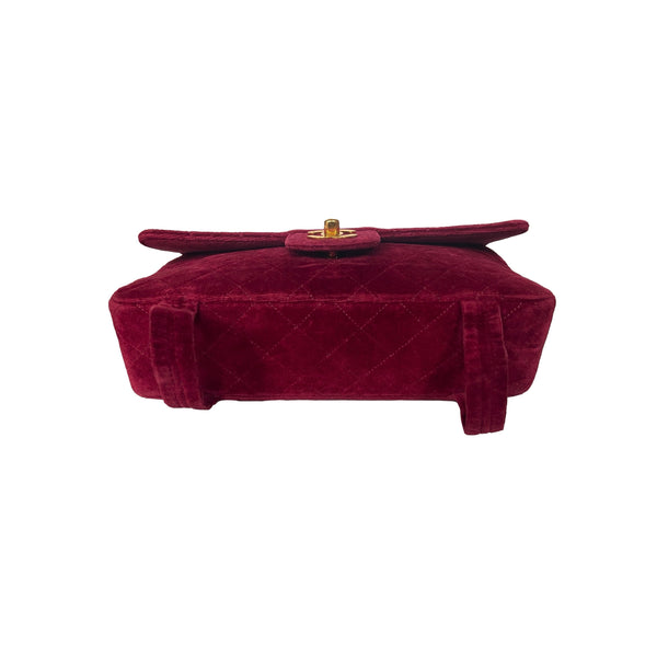 Chanel Burgundy Velvet Magazine Flap Bag - Handbags