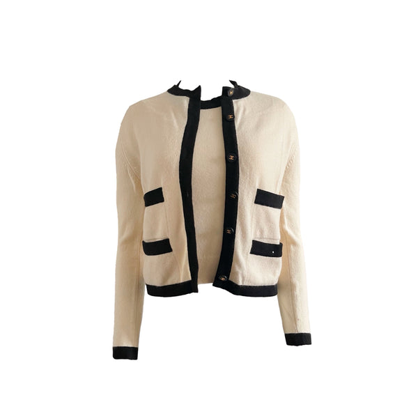 Chanel Cream Cashmere Twin Set - Apparel