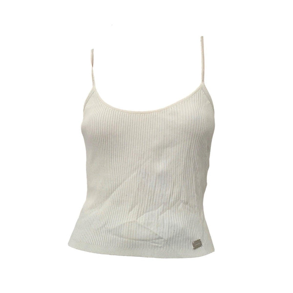 Chanel Cream Ribbed Tank - Apparel