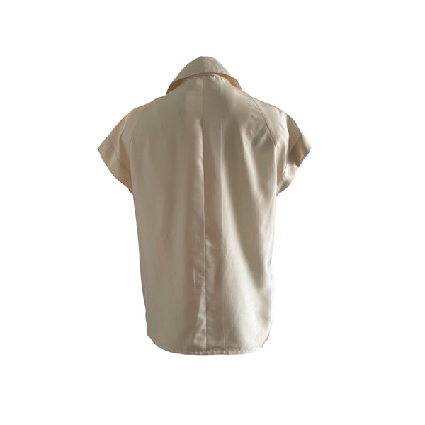 Chanel Cream Short Sleeve Button Down - Apparel