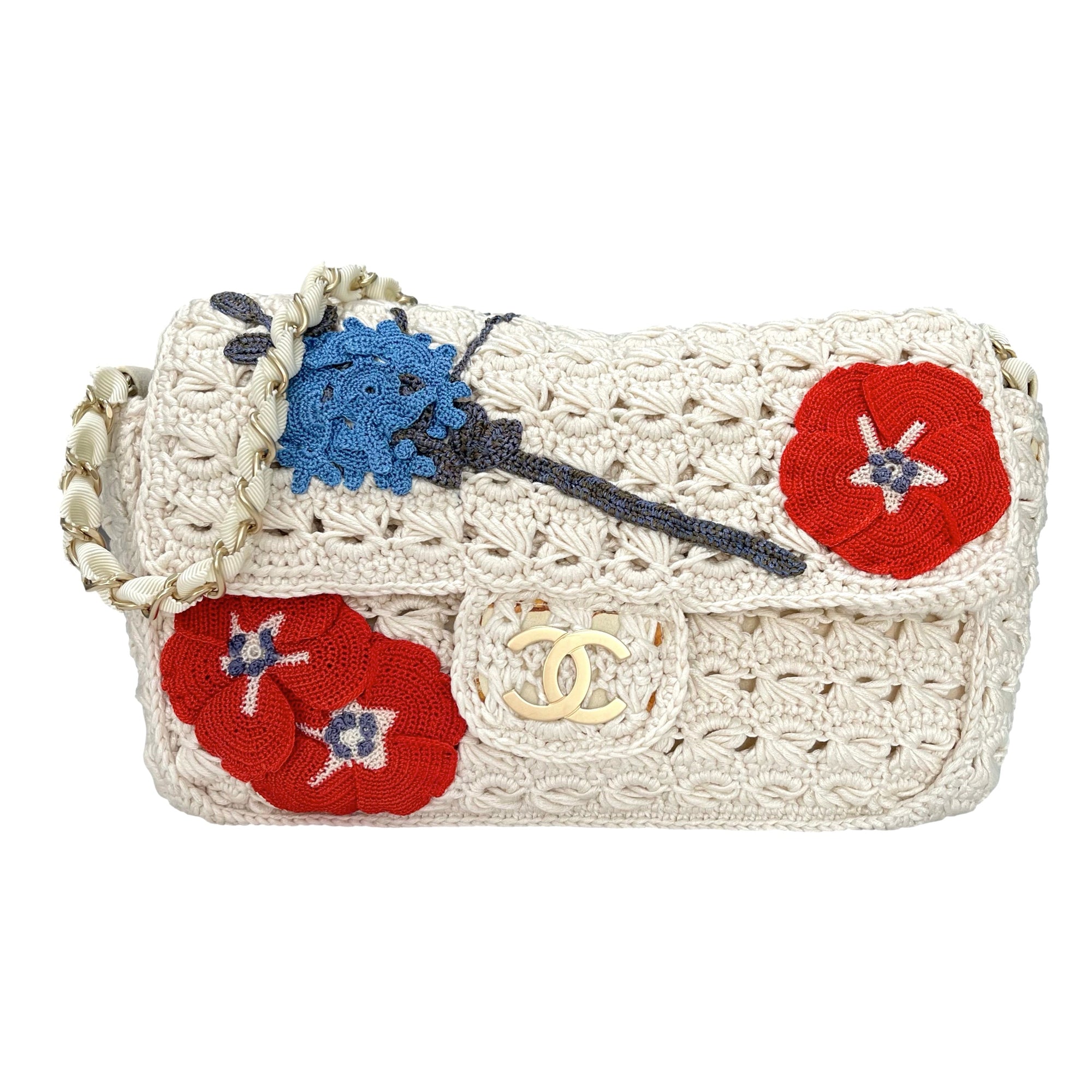 Chanel Crochet Floral Flap Bag - Handbags