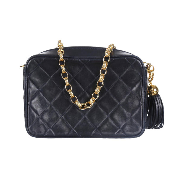 Chanel Dark Navy Quilted Camera Bag - Handbags