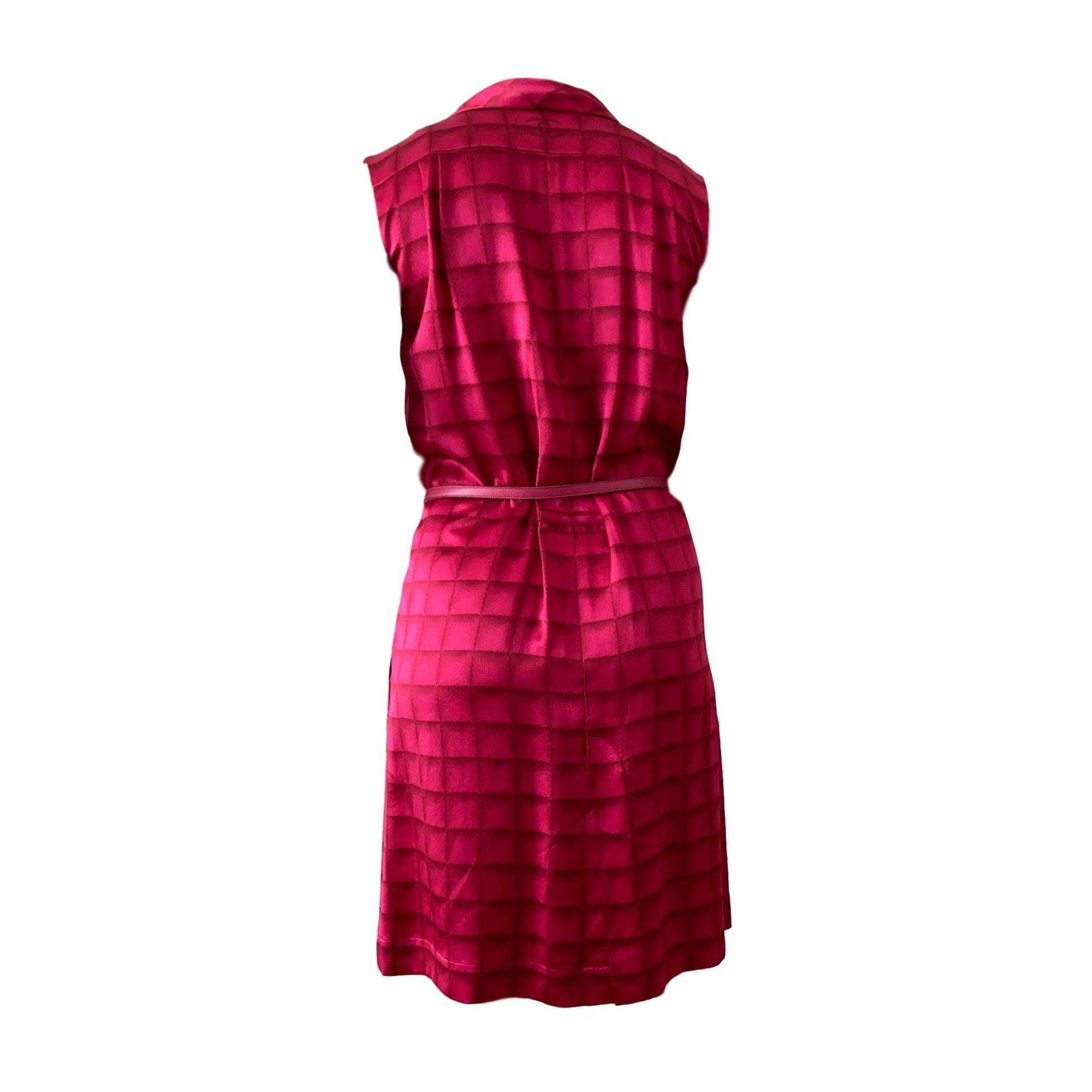 Chanel Pink Silk Logo Dress - Apparel
