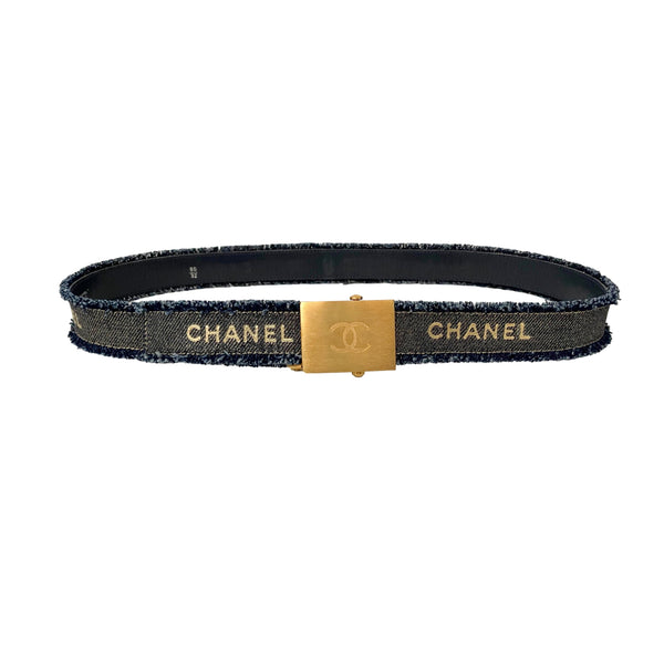 Chanel Denim Logo Belt - Accessories