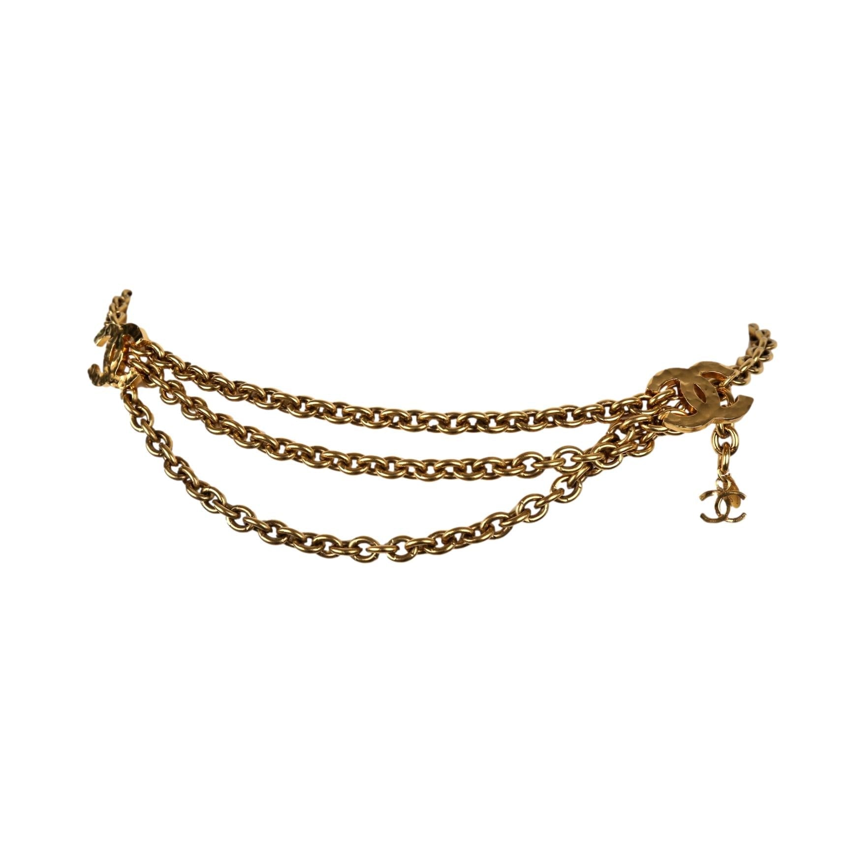 Chanel Gold Chain Logo Drop Belt - Accessories