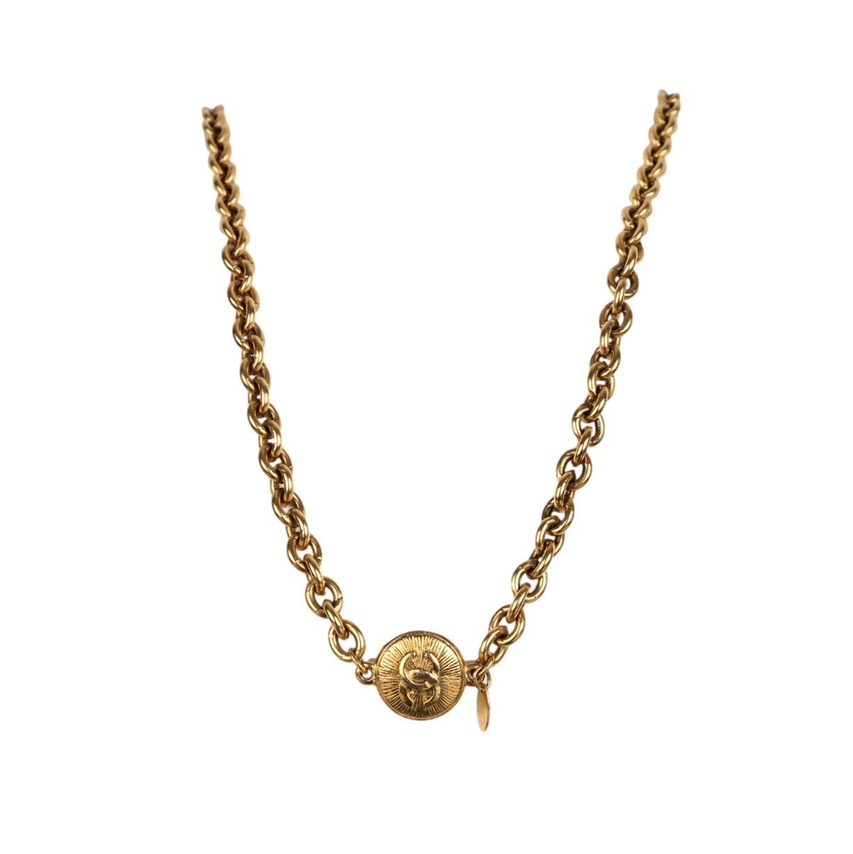 Chanel Gold Chain Pendant Necklace - Jewelry