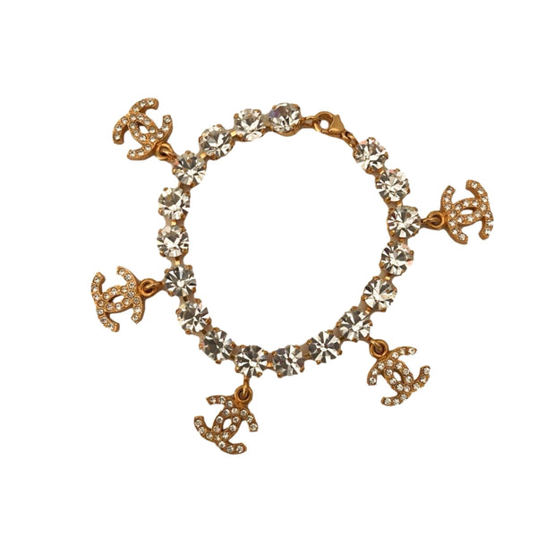 Chanel Gold Crystal Charm Bracelet
