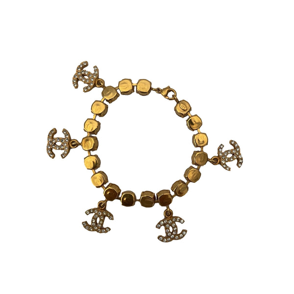 Chanel Gold Crystal Charm Bracelet - Accessories