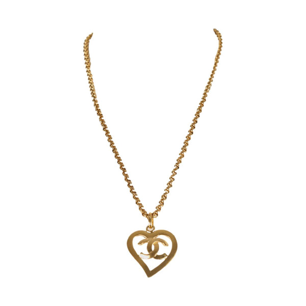 Chanel Gold Heart Logo Chain - Jewelry