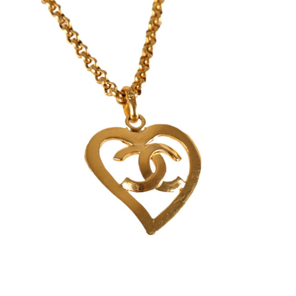 Chanel Gold Heart Logo Chain - Jewelry