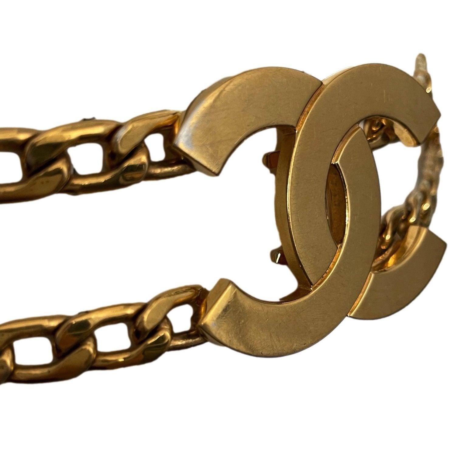 Chanel Gold Jumbo Logo Link Belt - Accessories