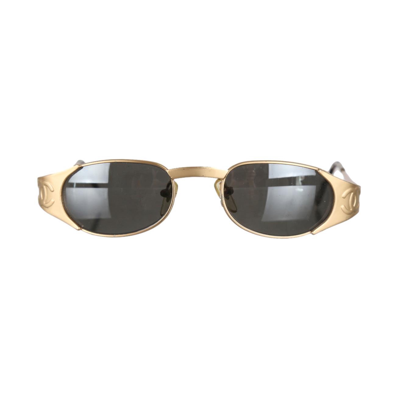 Chanel gold frame glasses best sale