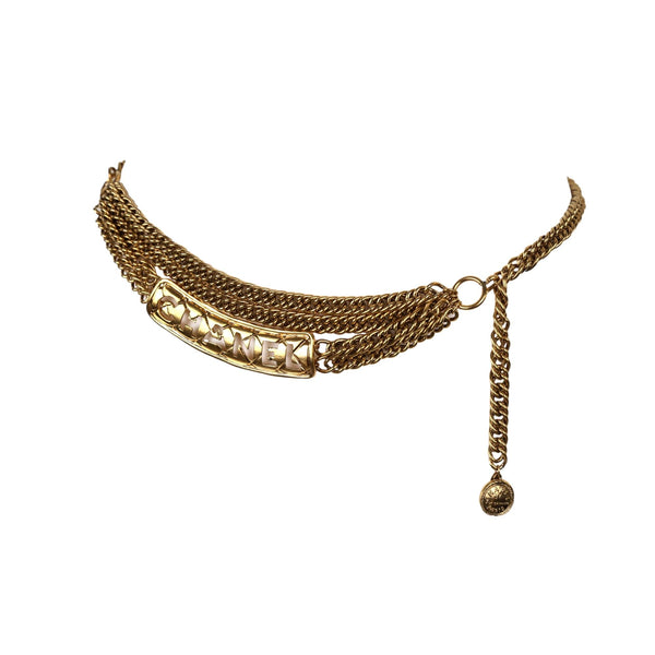 Chanel Gold Name Plate Drop Belt - Accessories