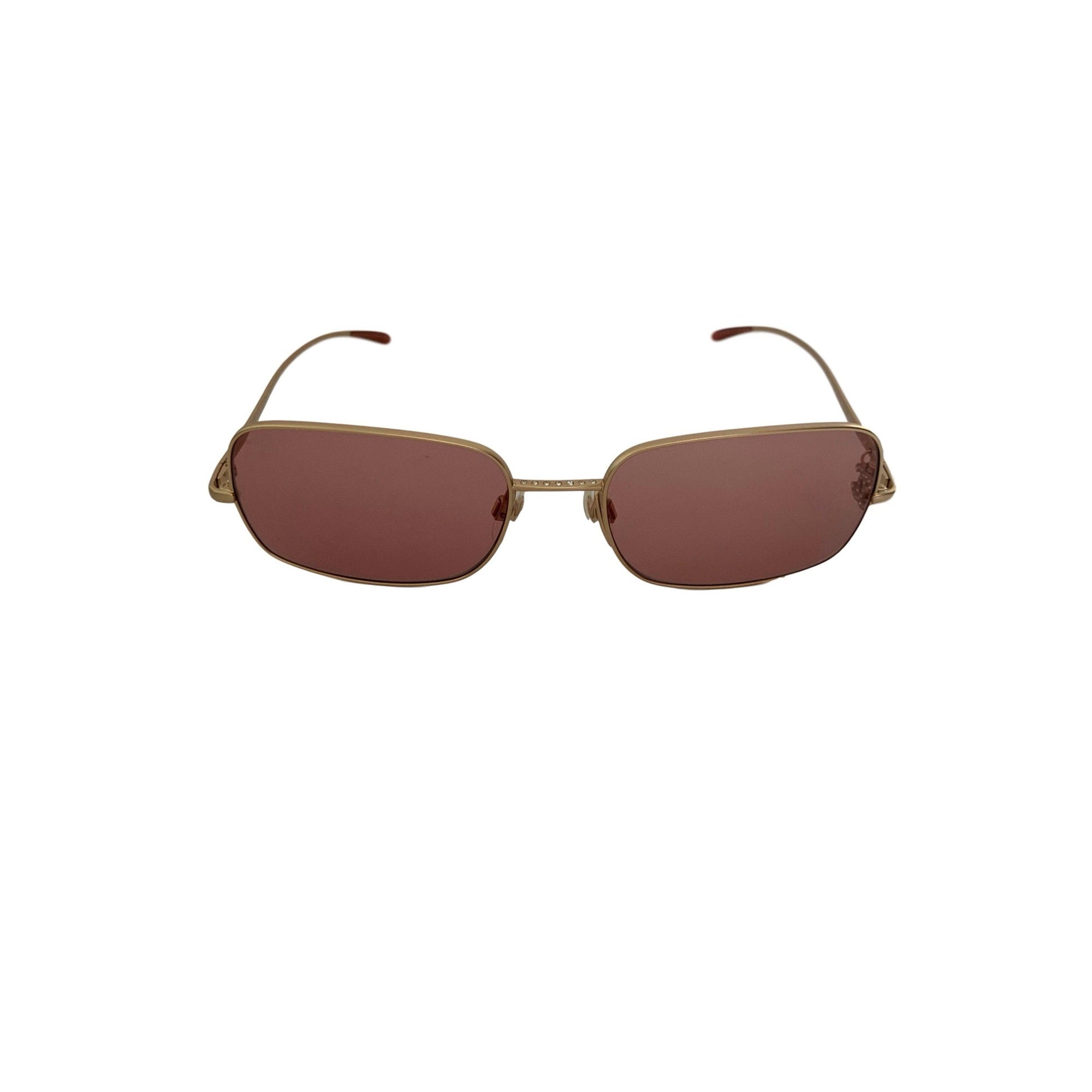 Chanel Gold Rhinestone Dangle Logo Sunglasses - Sunglasses