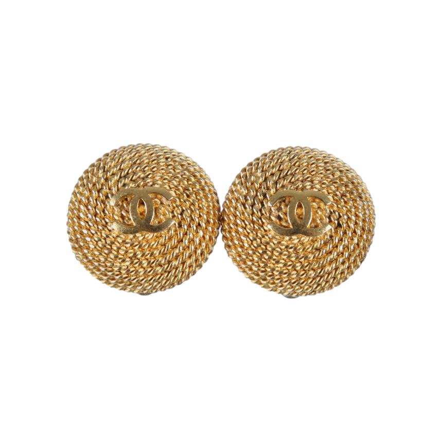 Chanel Gold Logo Jumbo Clip Earring - Treasures of NYC