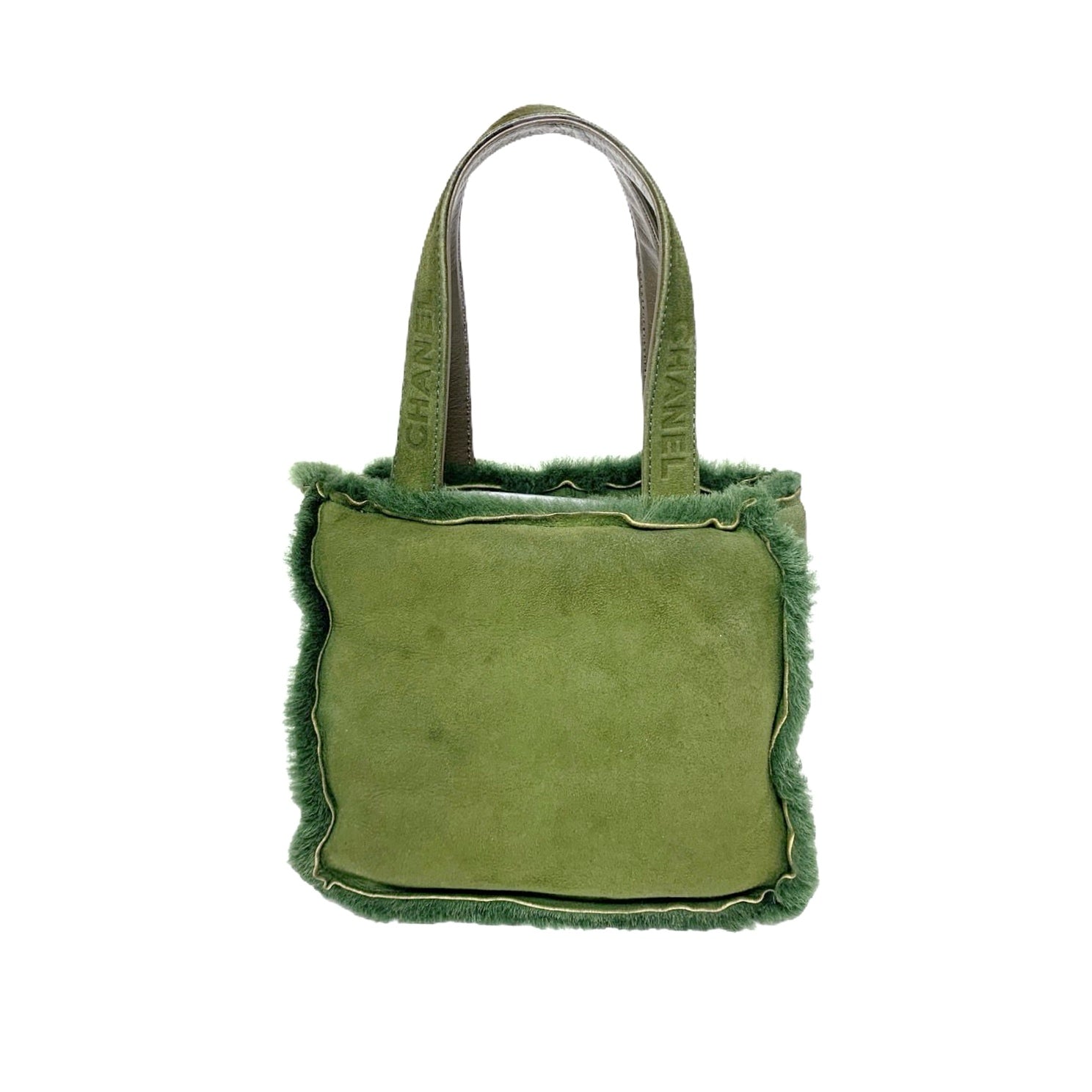 Chanel Green Fur Logo Shoulder Bag - Handbags