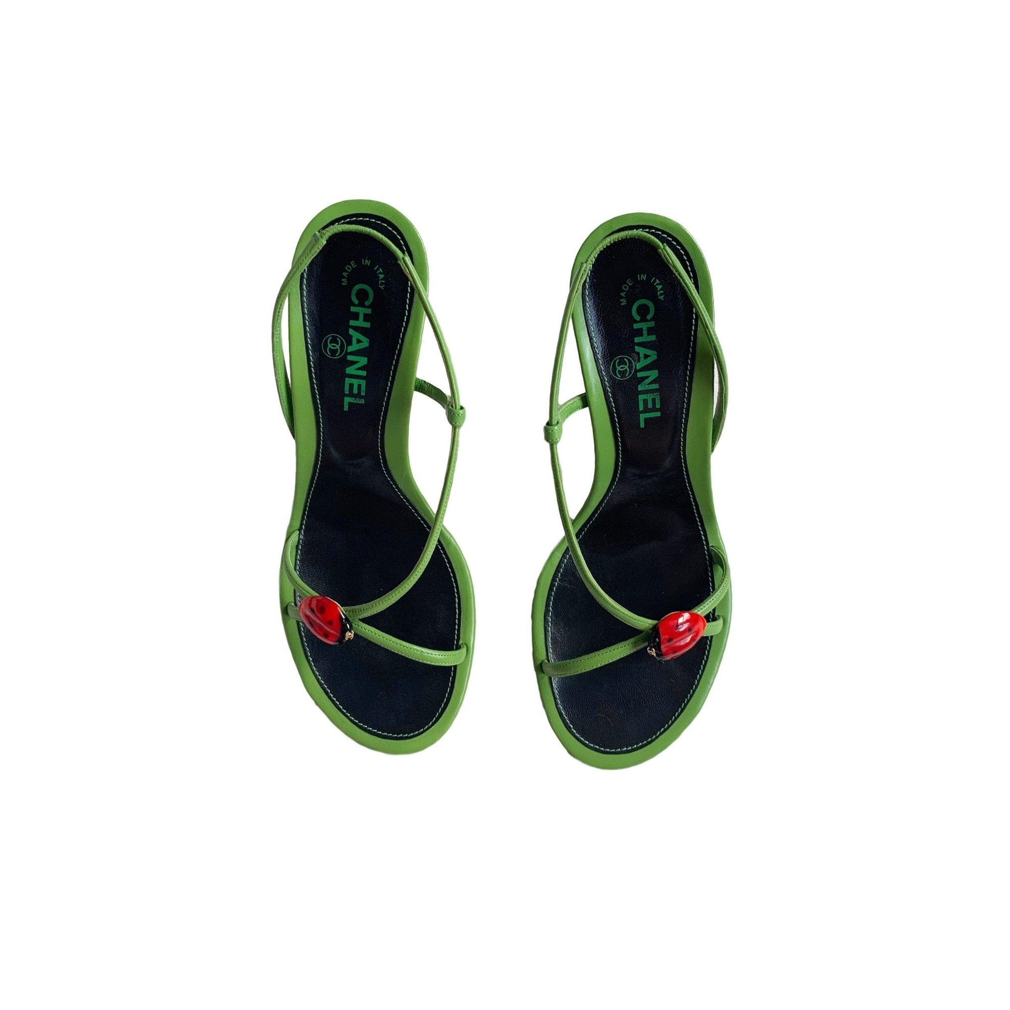 Treasures of NYC Chanel Green Ladybug Heels
