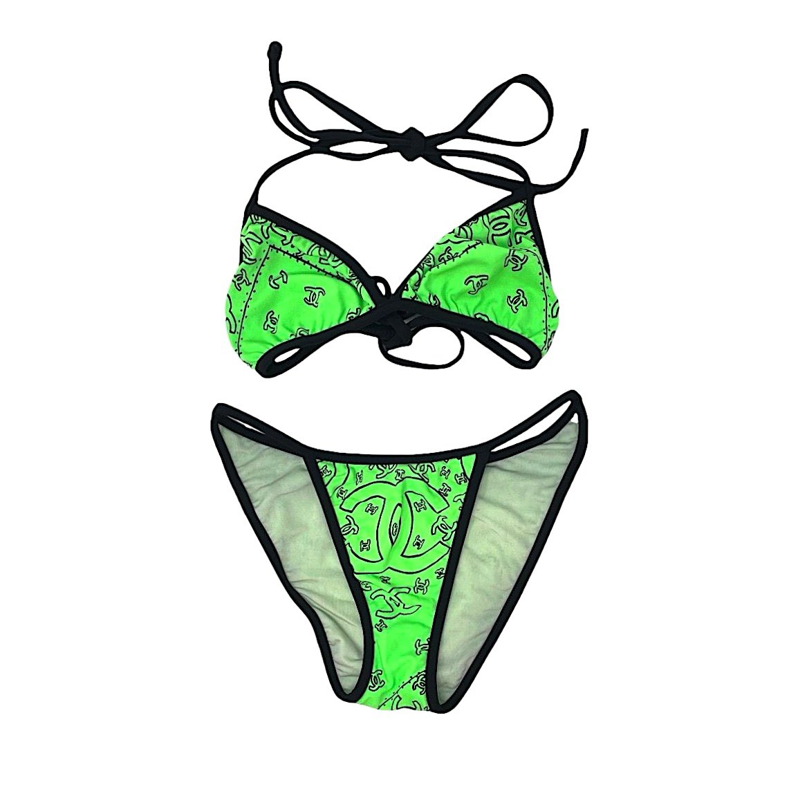 Chanel Green Logo Bikini - Swimwear