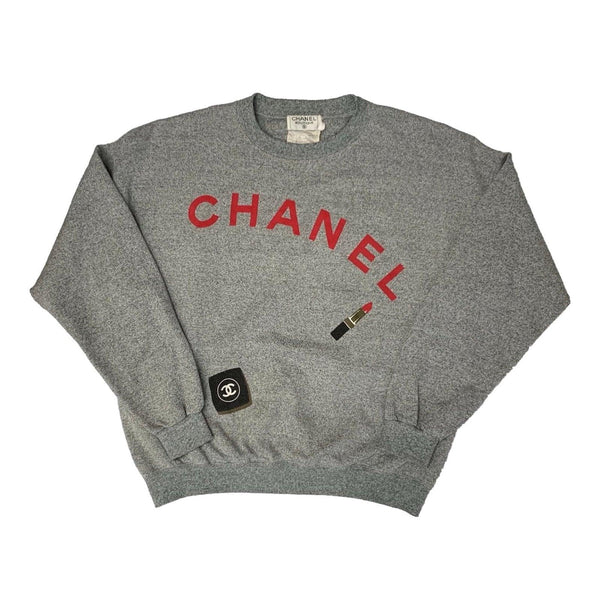 Chanel Grey Lipstick Sweatshirt