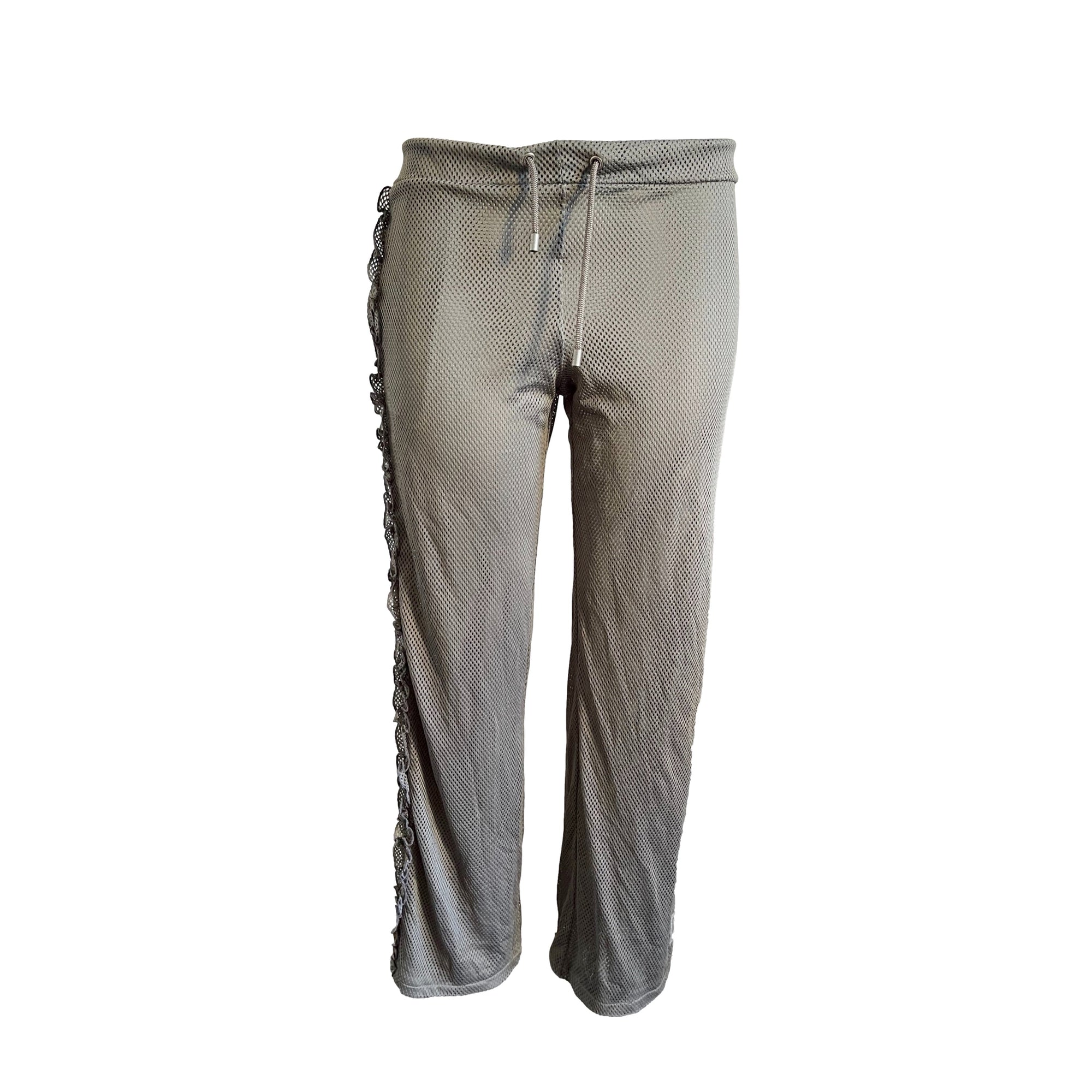 Chanel Grey Mesh Logo Pants - Apparel