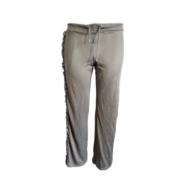 Chanel Grey Mesh Logo Pants - Apparel