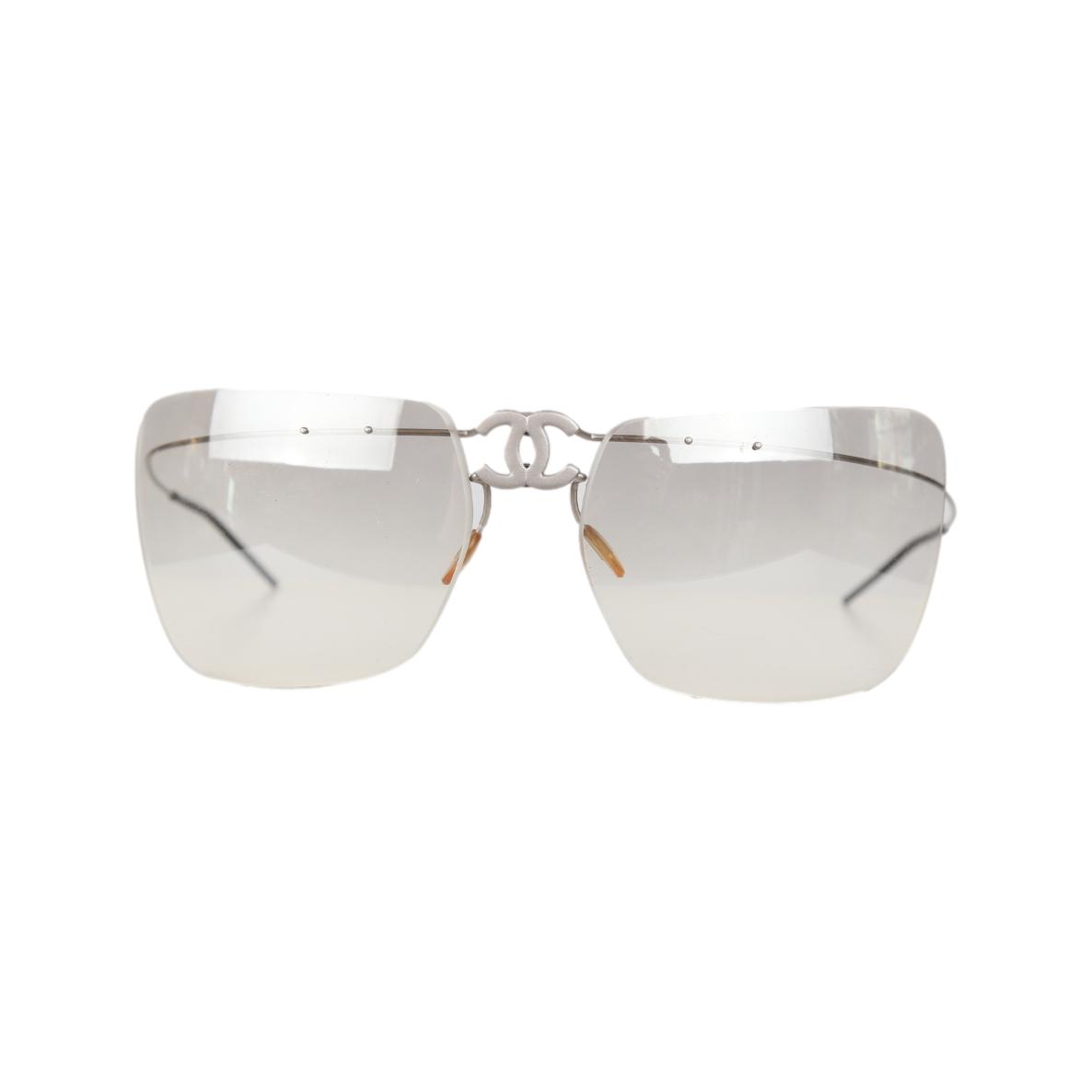 Chanel Grey Rimless Logo Sunglasses - Sunglasses