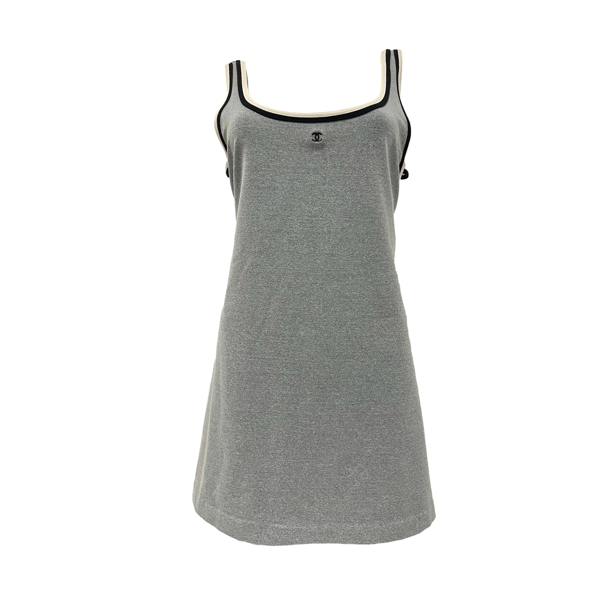 chanel grey dress Chanel 2020 Sequin Embellished Asymmetrical Cap Sleeve Dress