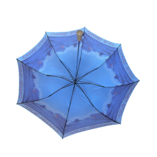 Chanel Jumbo Blue Surf Logo Umbrella - Home