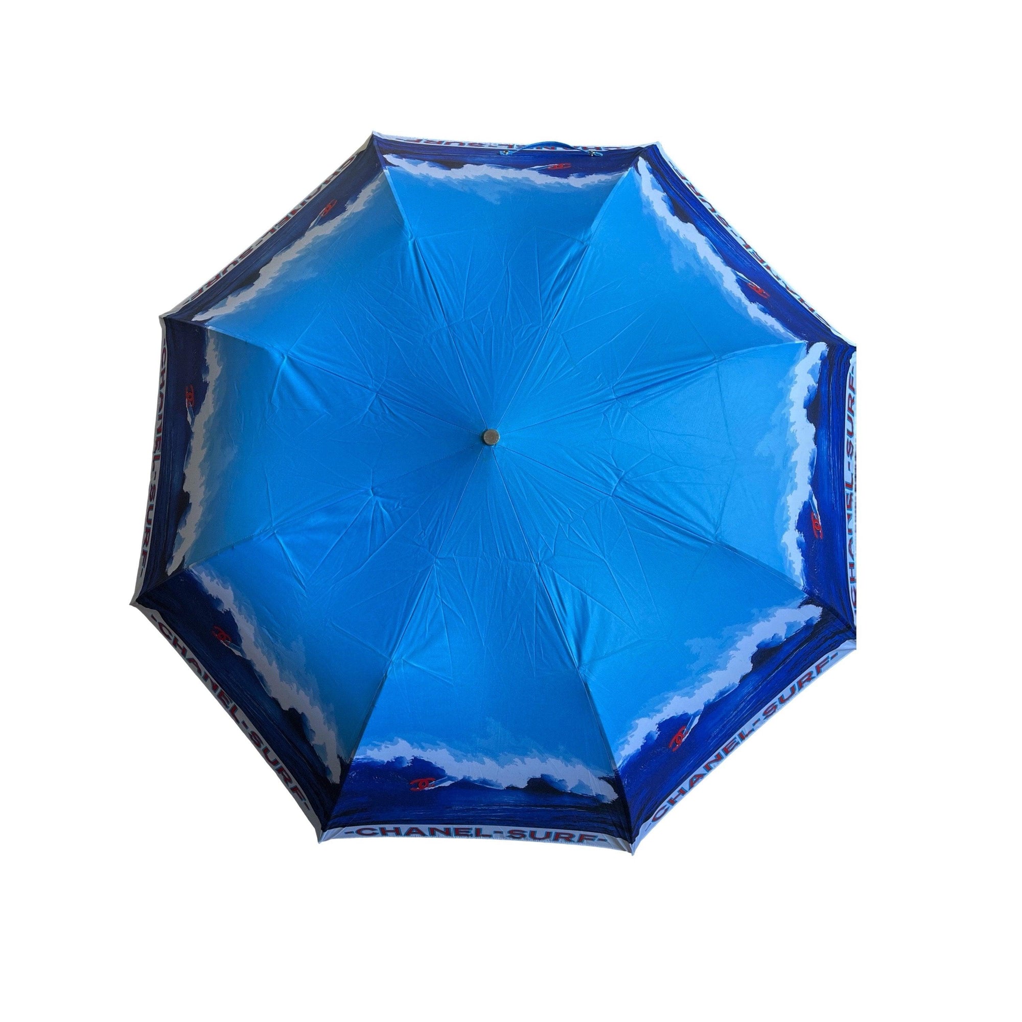 Chanel Jumbo Blue Surf Logo Umbrella - Home