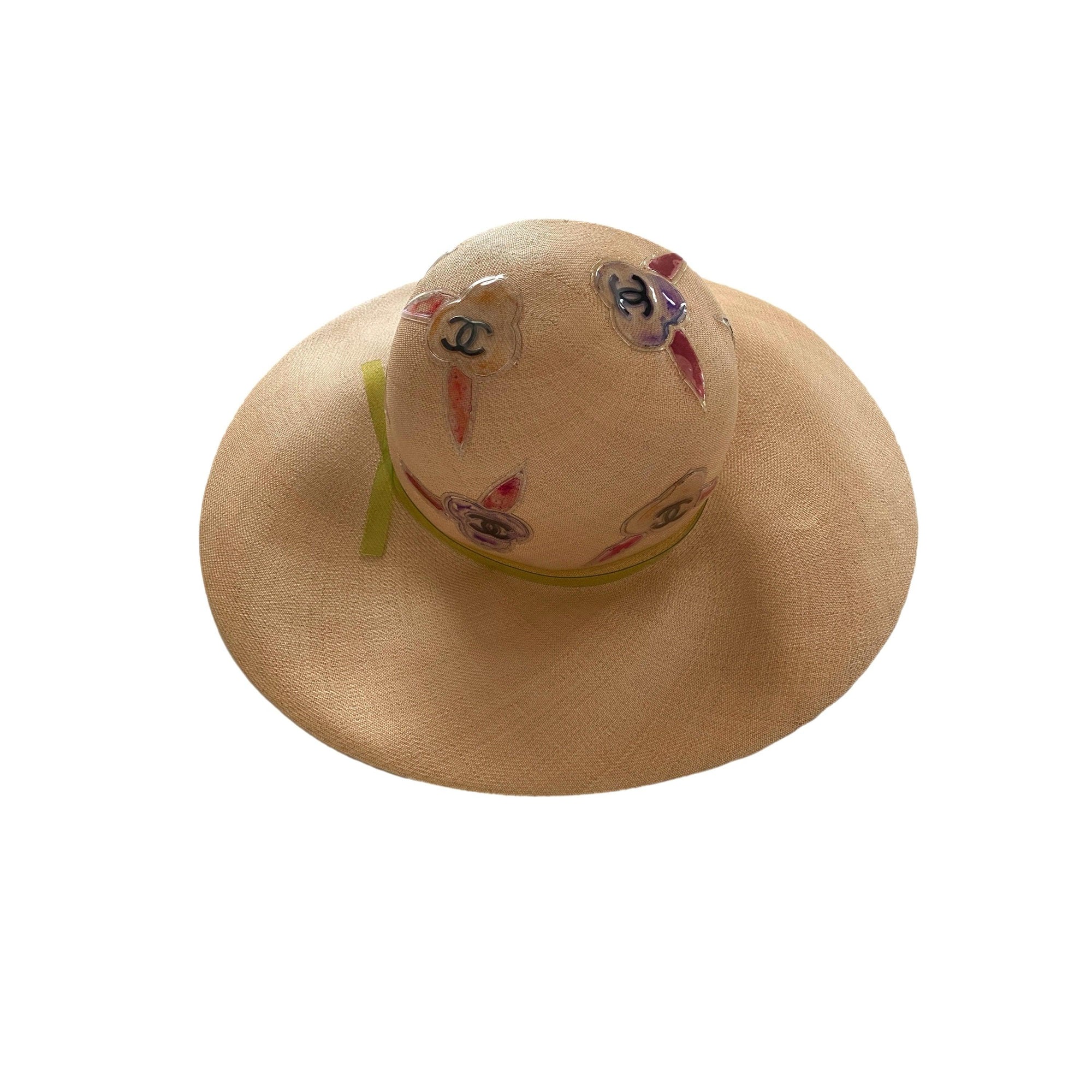 Chanel Jumbo Straw Logo Hat - Accessories