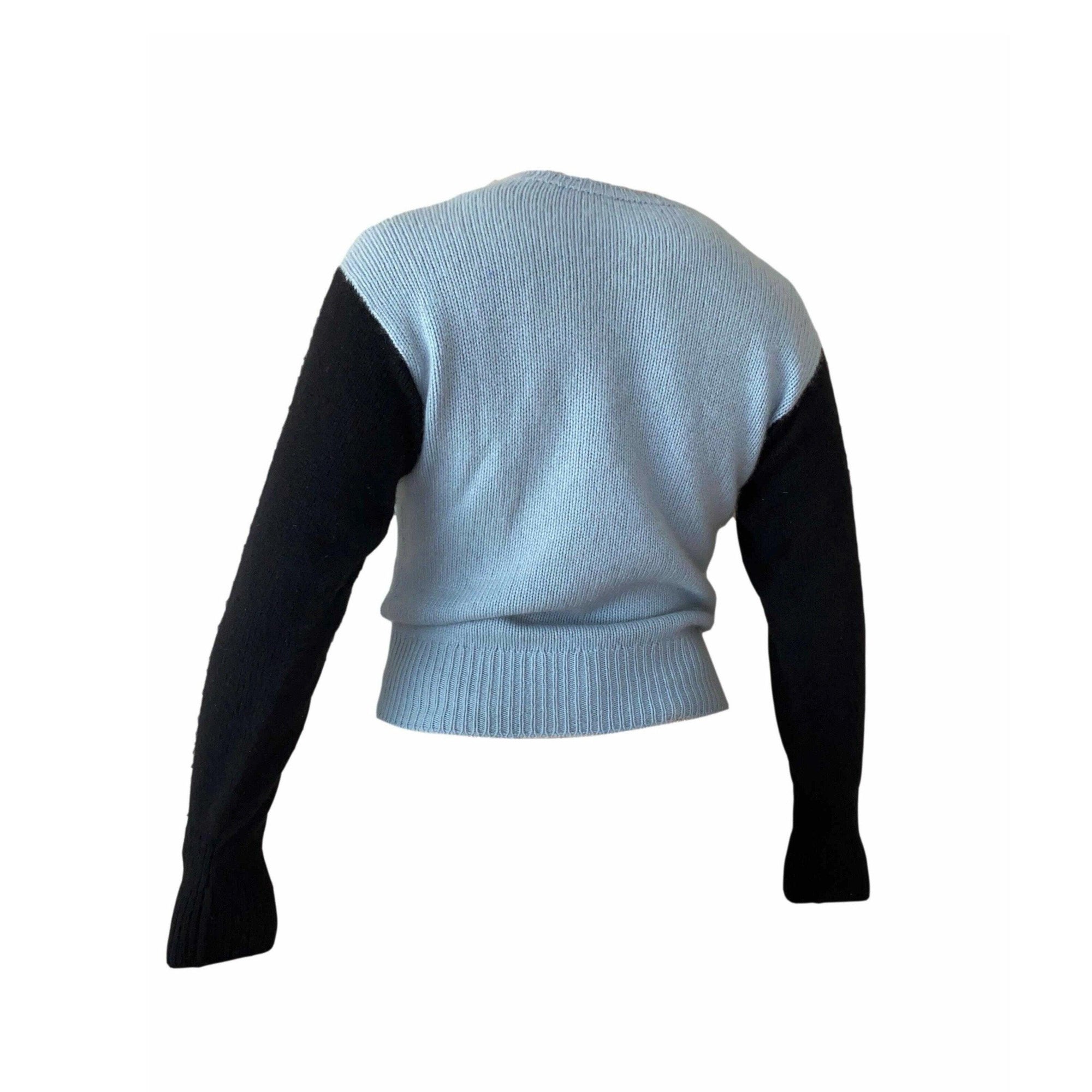 Chanel Light Blue Logo Sweater - Apparel