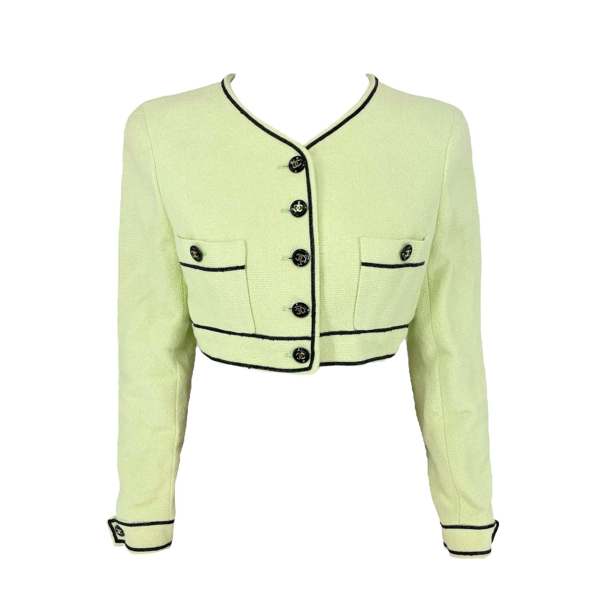 Treasures of NYC - Chanel Lime Green Cropped Jacket