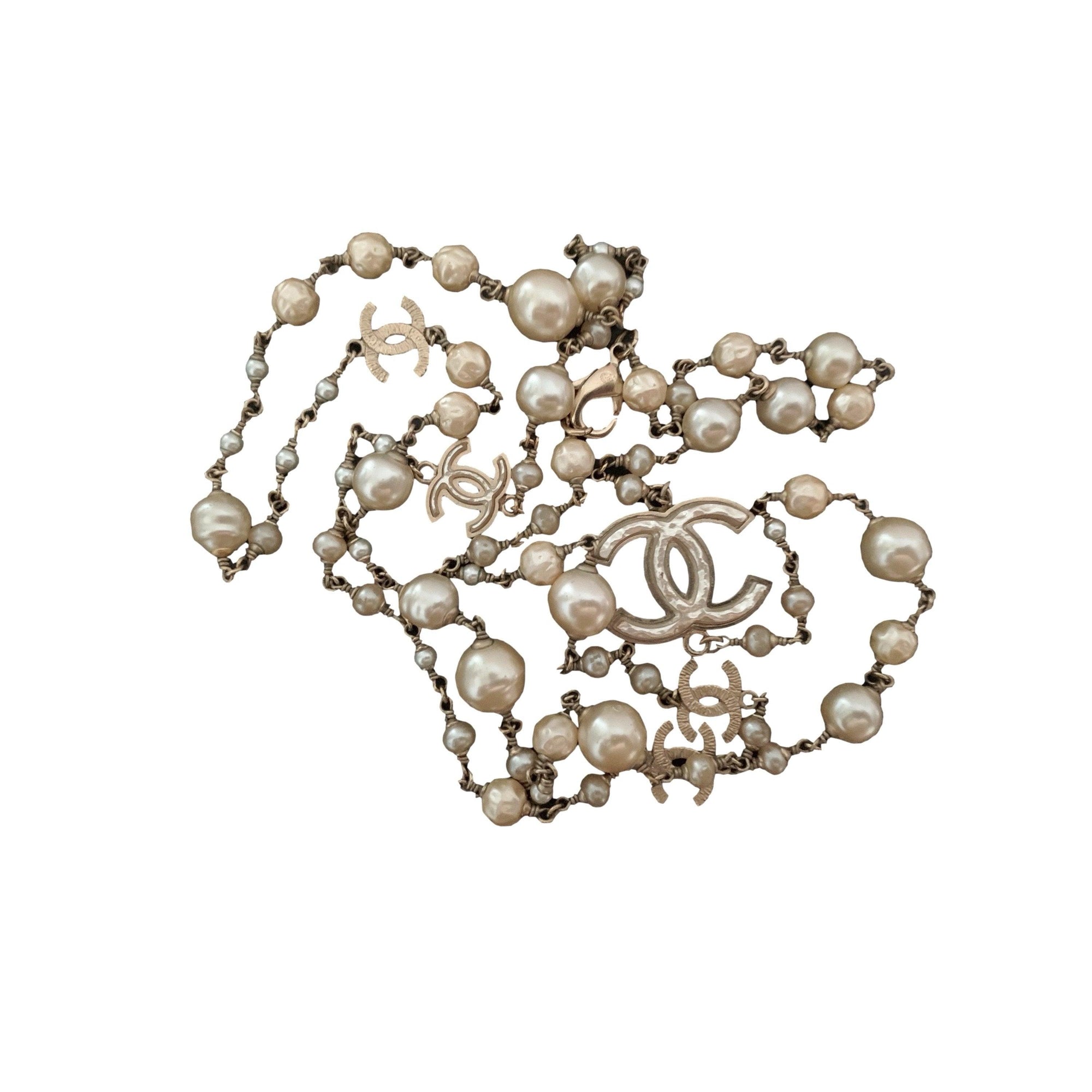 Chanel Muted Gold and Pearl Necklace - Jewelry