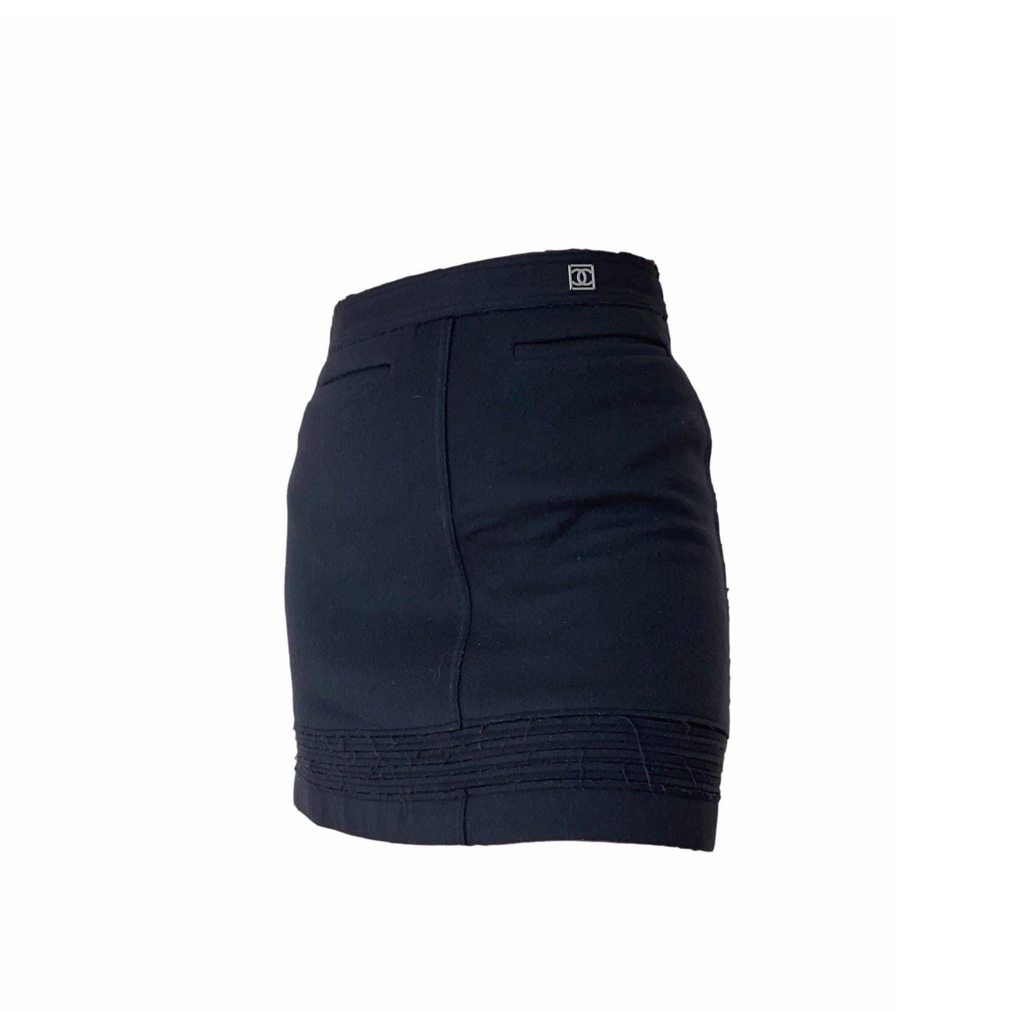 Chanel Navy Logo Skirt - Apparel