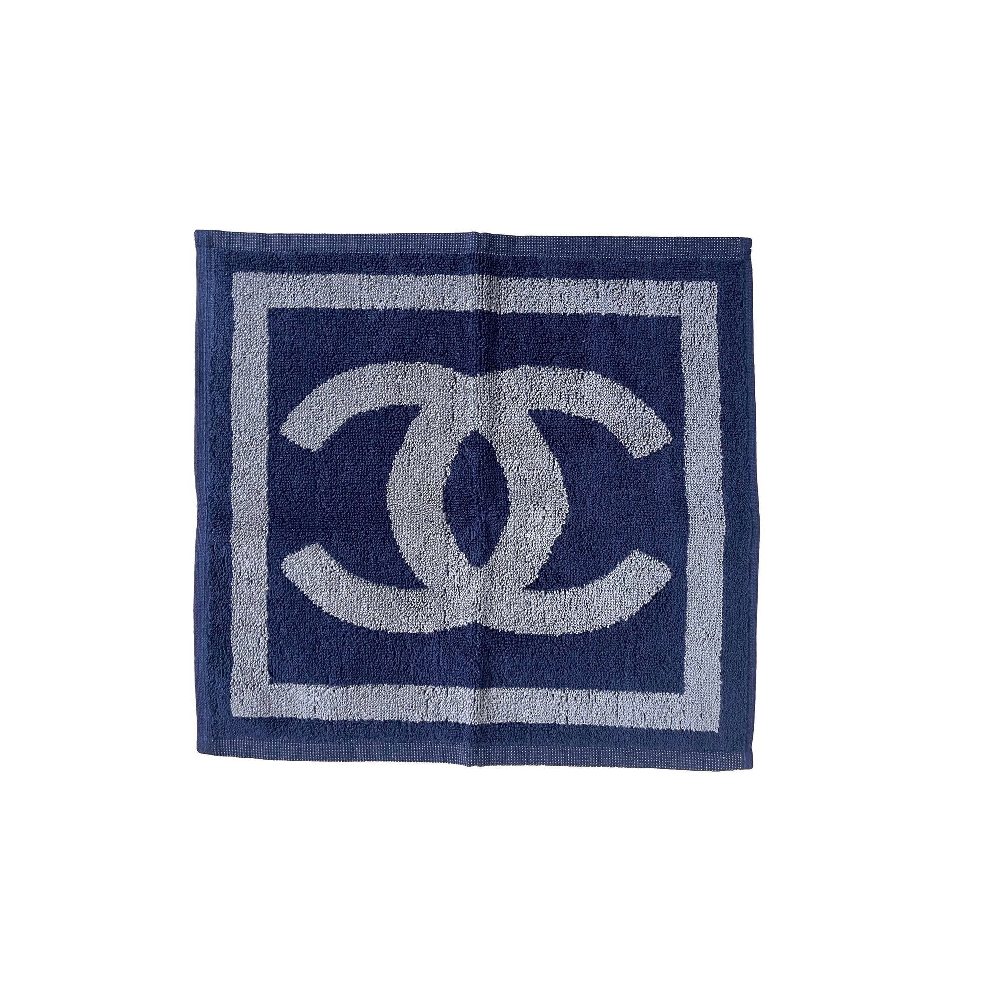 Chanel Navy Logo Washcloth - Home