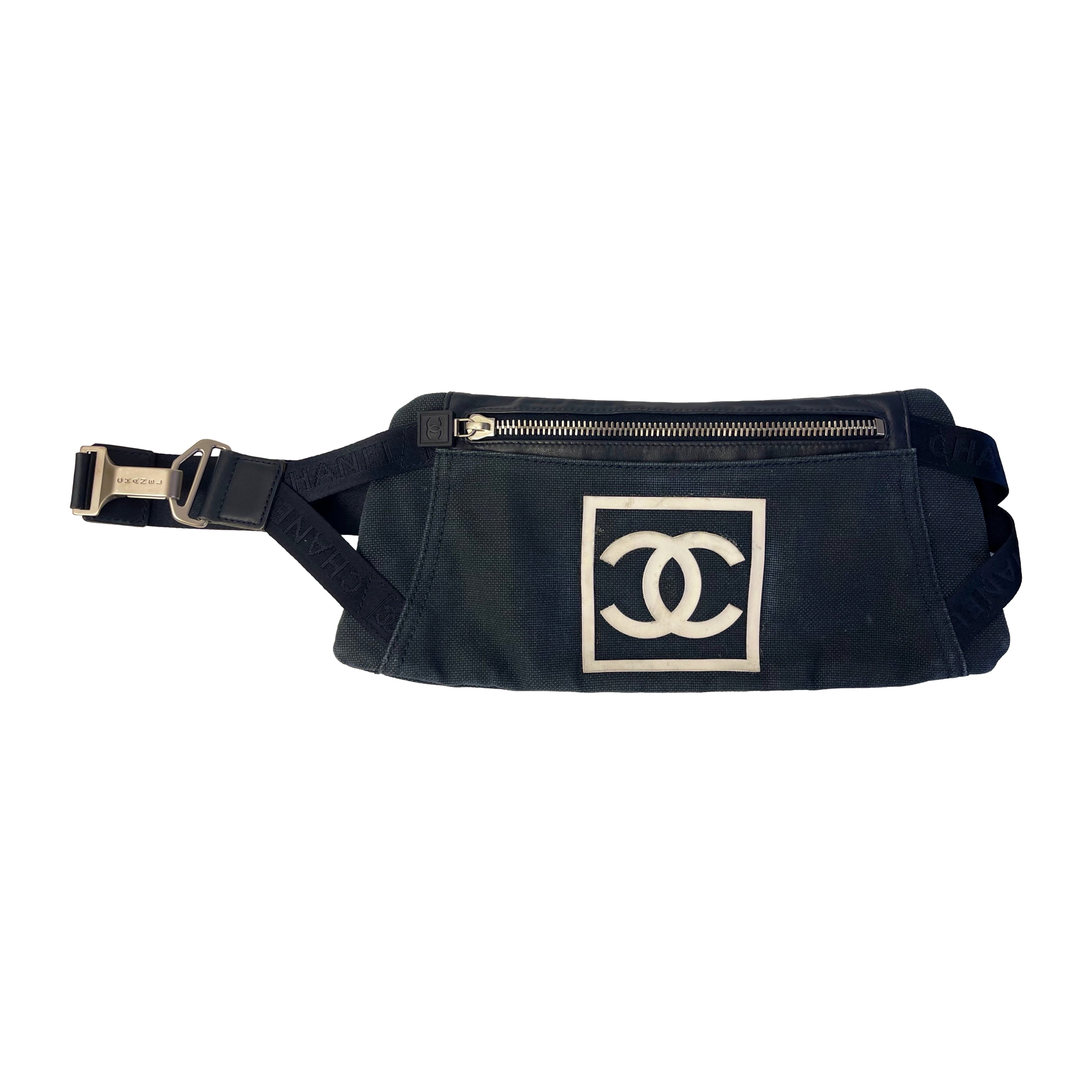 Treasures of NYC - Chanel Black Logo Patent Belt Bag