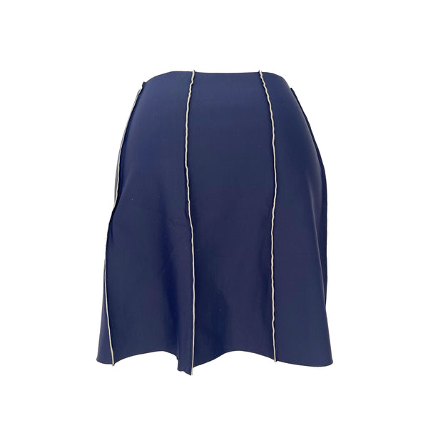 Chanel Navy Stretch Logo Skirt - Apparel