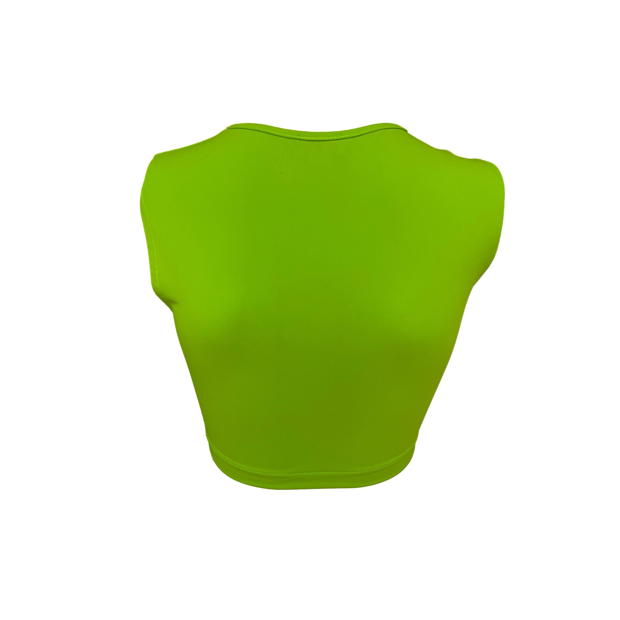 Chanel Neon Green Logo Crop Top - Apparel